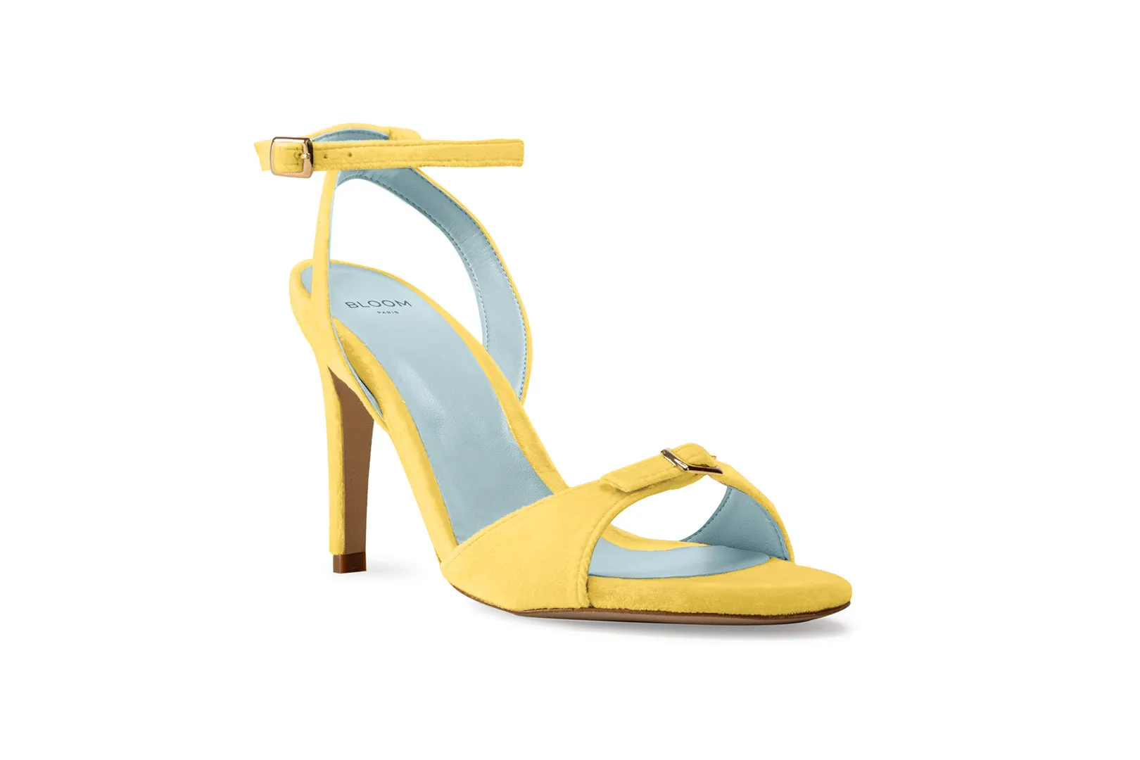 ANNA HIGH HEELS SANDALS - YELLOW VELVET