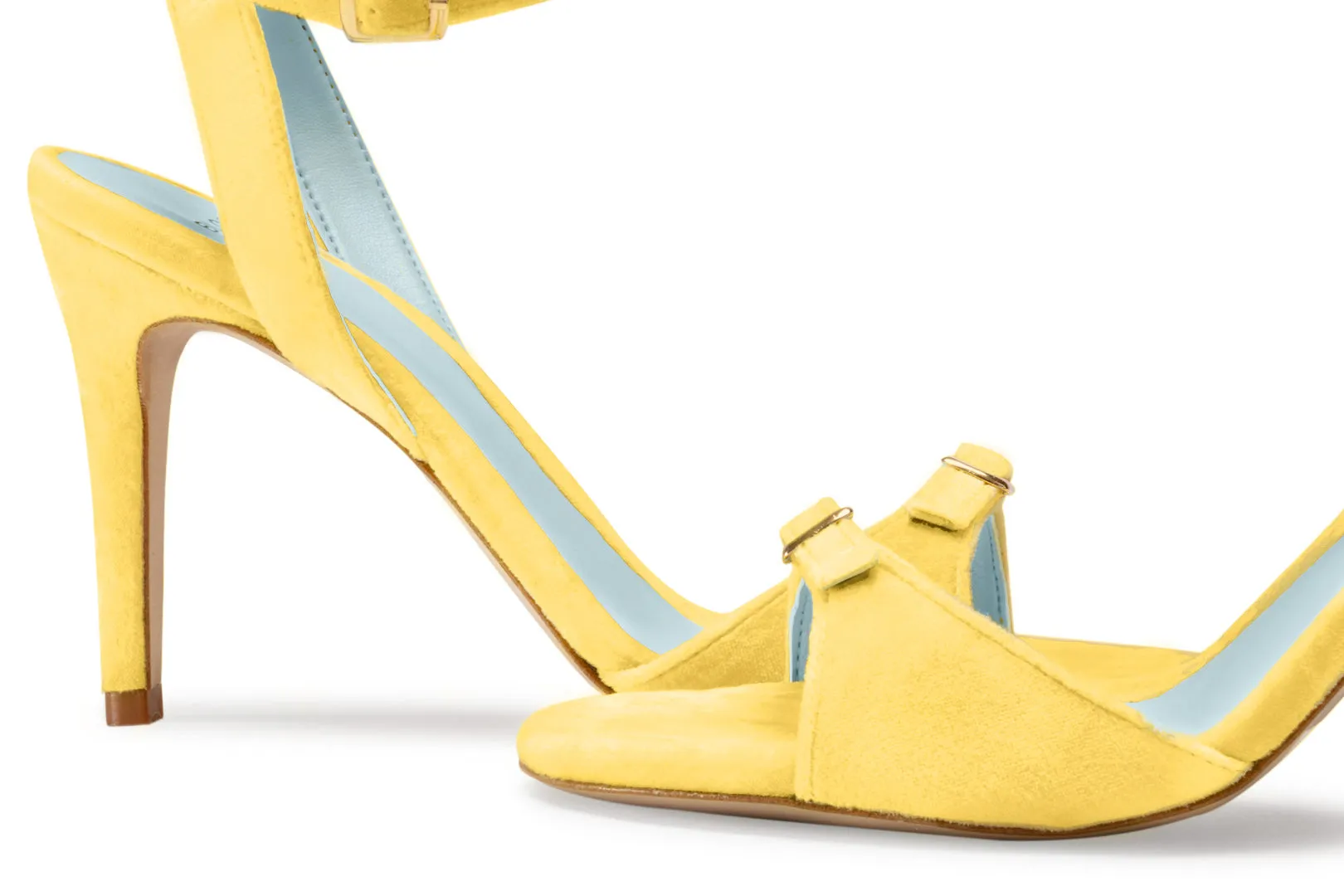 ANNA HIGH HEELS SANDALS - YELLOW VELVET