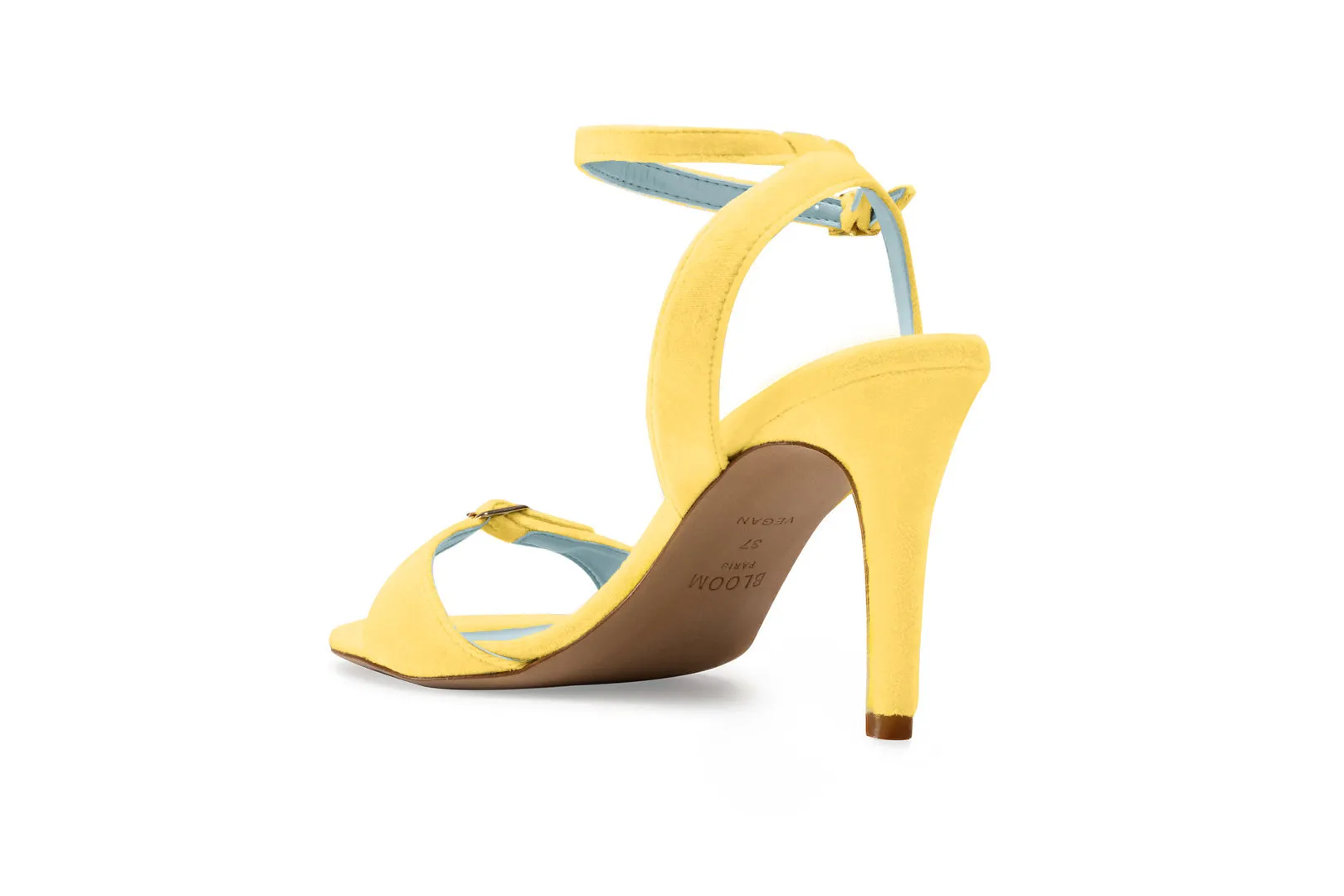 ANNA HIGH HEELS SANDALS - YELLOW VELVET