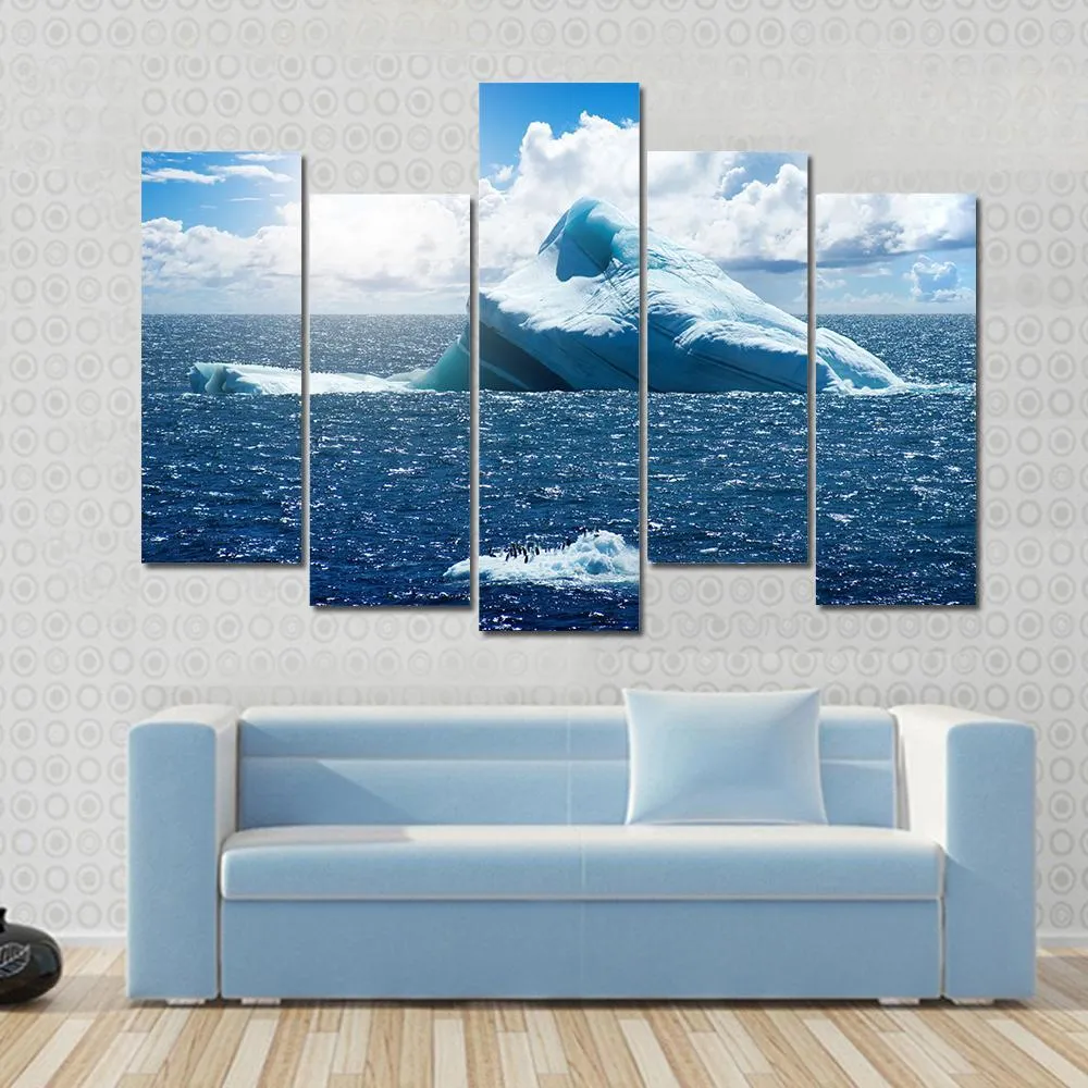 Antarctic Ice Island In Atlantic Ocean Canvas Wall Art