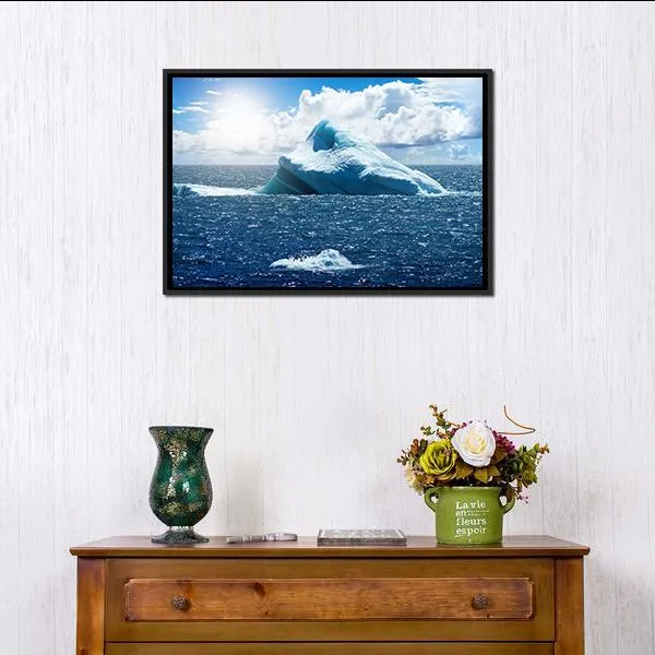 Antarctic Ice Island In Atlantic Ocean Canvas Wall Art