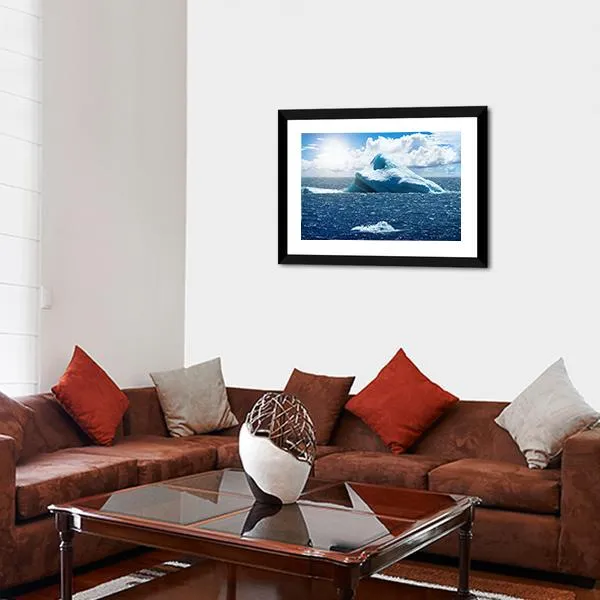 Antarctic Ice Island In Atlantic Ocean Canvas Wall Art