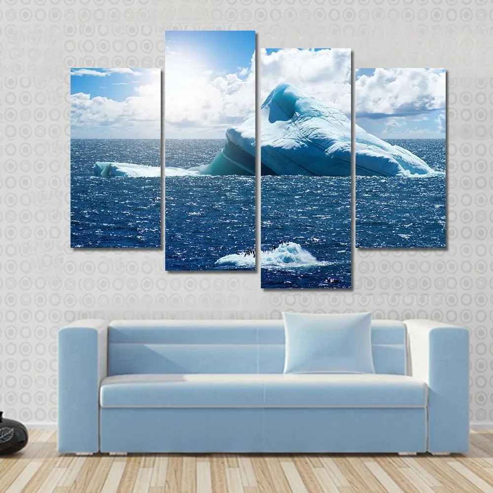 Antarctic Ice Island In Atlantic Ocean Canvas Wall Art