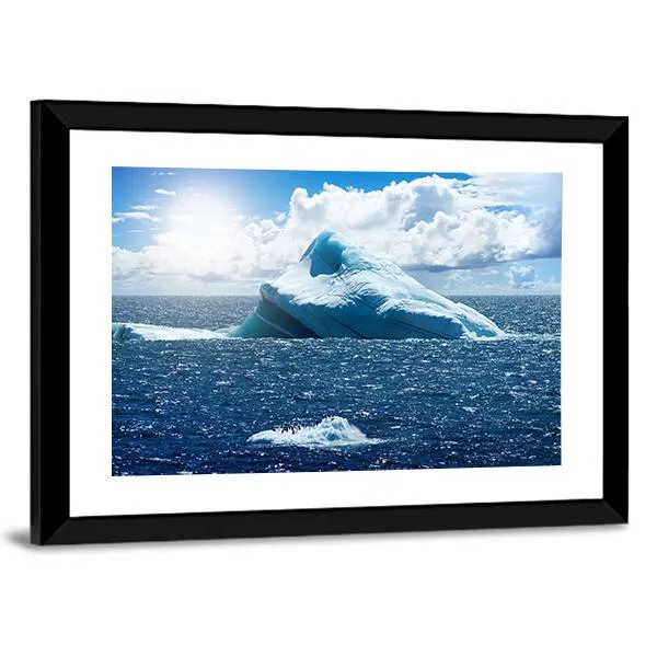 Antarctic Ice Island In Atlantic Ocean Canvas Wall Art