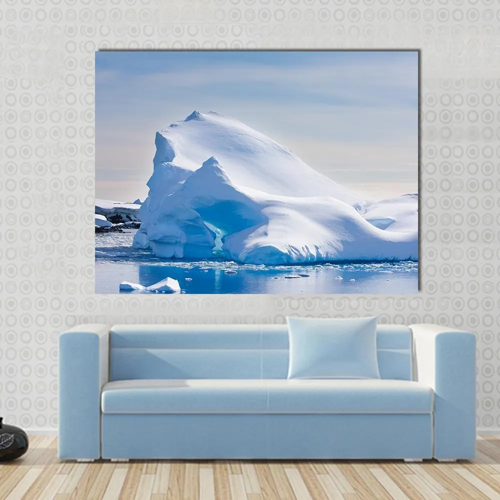 Antarctic Iceberg In The Snow Canvas Wall Art