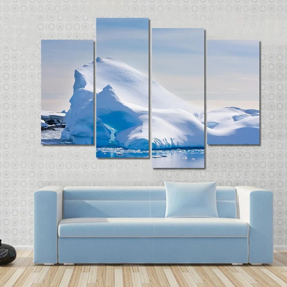 Antarctic Iceberg In The Snow Canvas Wall Art