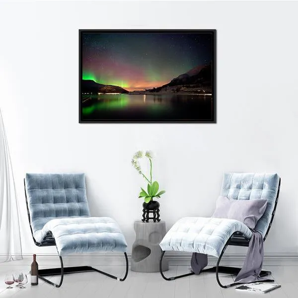 Arctic Night Aurora Borealis Canvas Wall Art