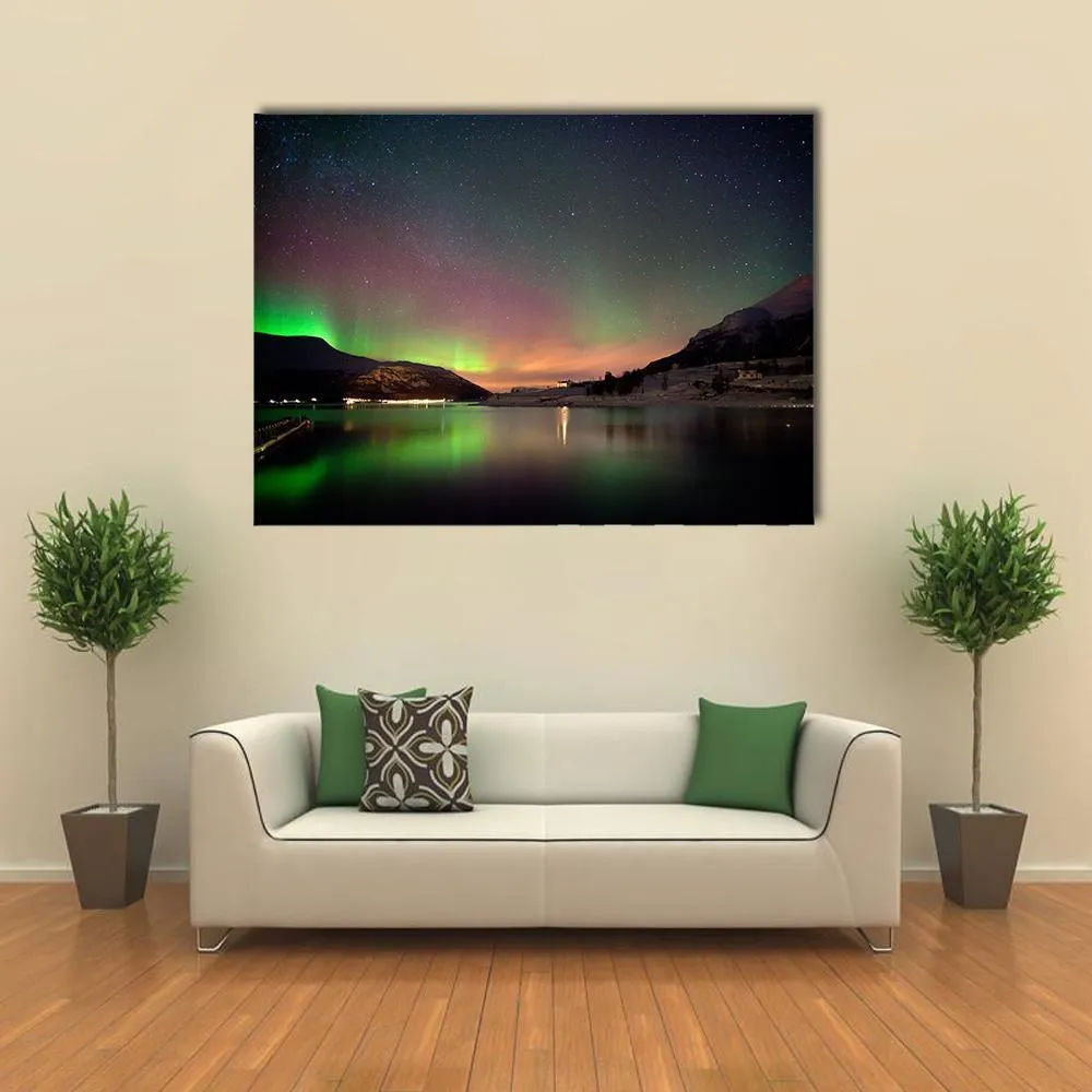 Arctic Night Aurora Borealis Canvas Wall Art