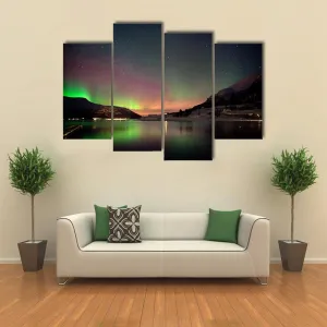 Arctic Night Aurora Borealis Canvas Wall Art