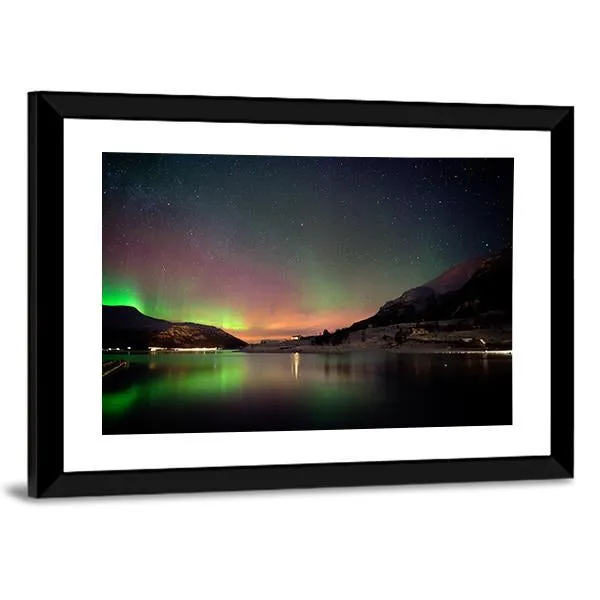 Arctic Night Aurora Borealis Canvas Wall Art