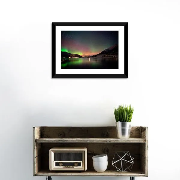 Arctic Night Aurora Borealis Canvas Wall Art