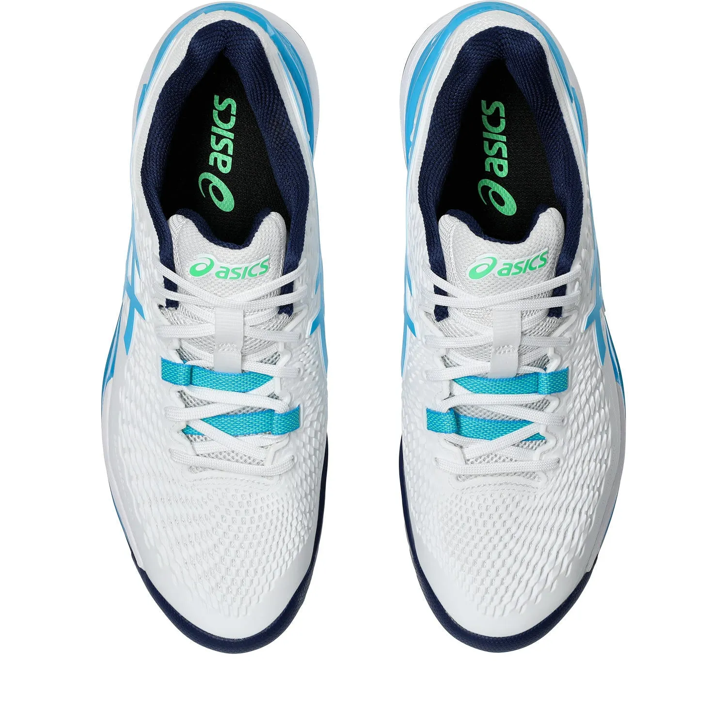 Asics Gel Resolution 9 Men tennis Shoes 330-103 White/Digital Aqua