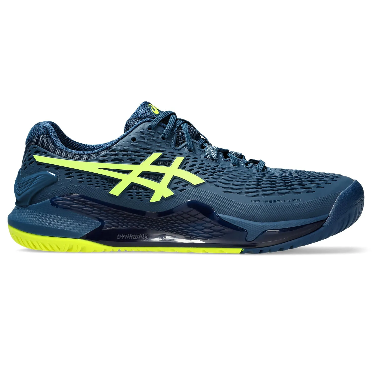 Asics Gel Resolution 9 Men Wide tennis shoes 376-404 Mako Blue/Yellow