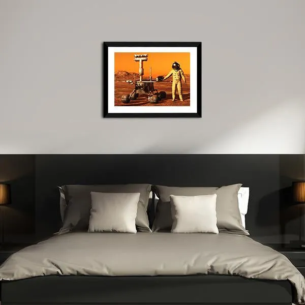 Astronaut & Mars Rover Canvas Wall Art