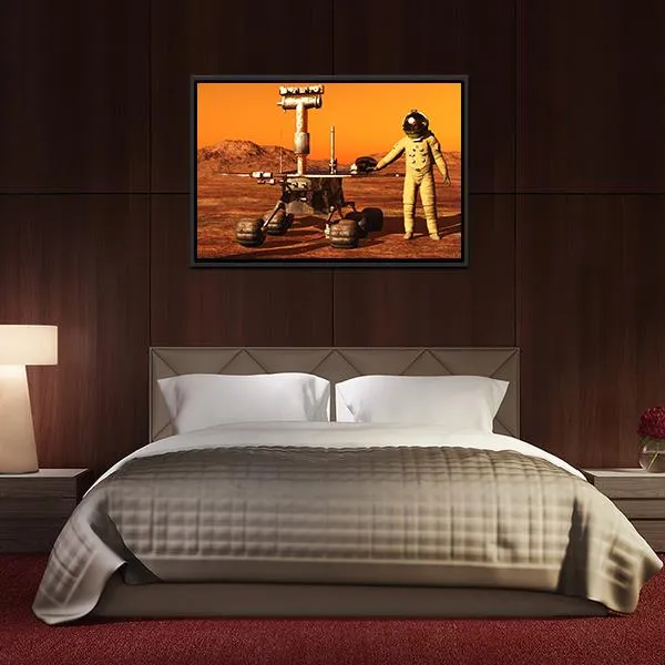 Astronaut & Mars Rover Canvas Wall Art