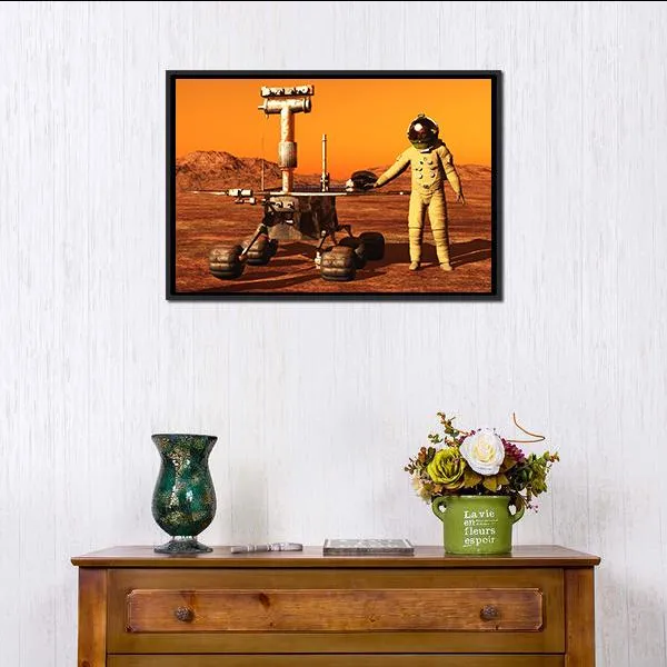 Astronaut & Mars Rover Canvas Wall Art