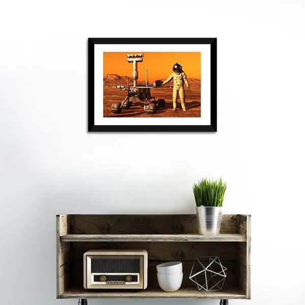 Astronaut & Mars Rover Canvas Wall Art