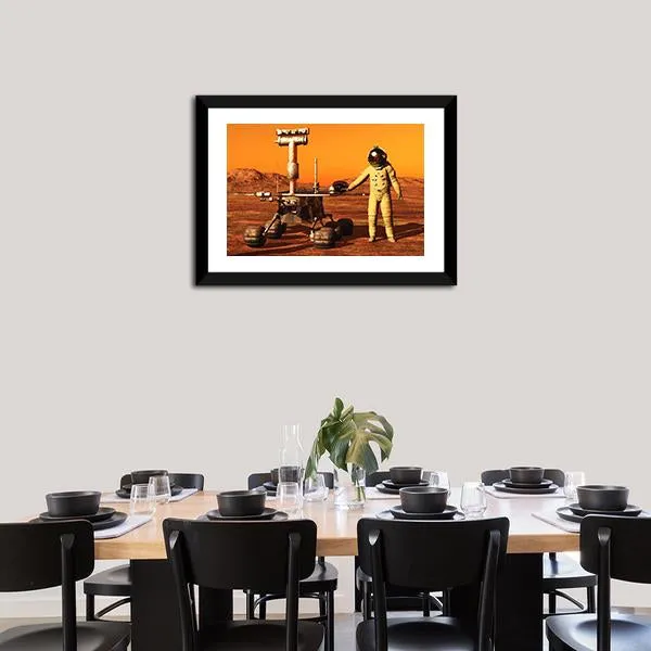 Astronaut & Mars Rover Canvas Wall Art