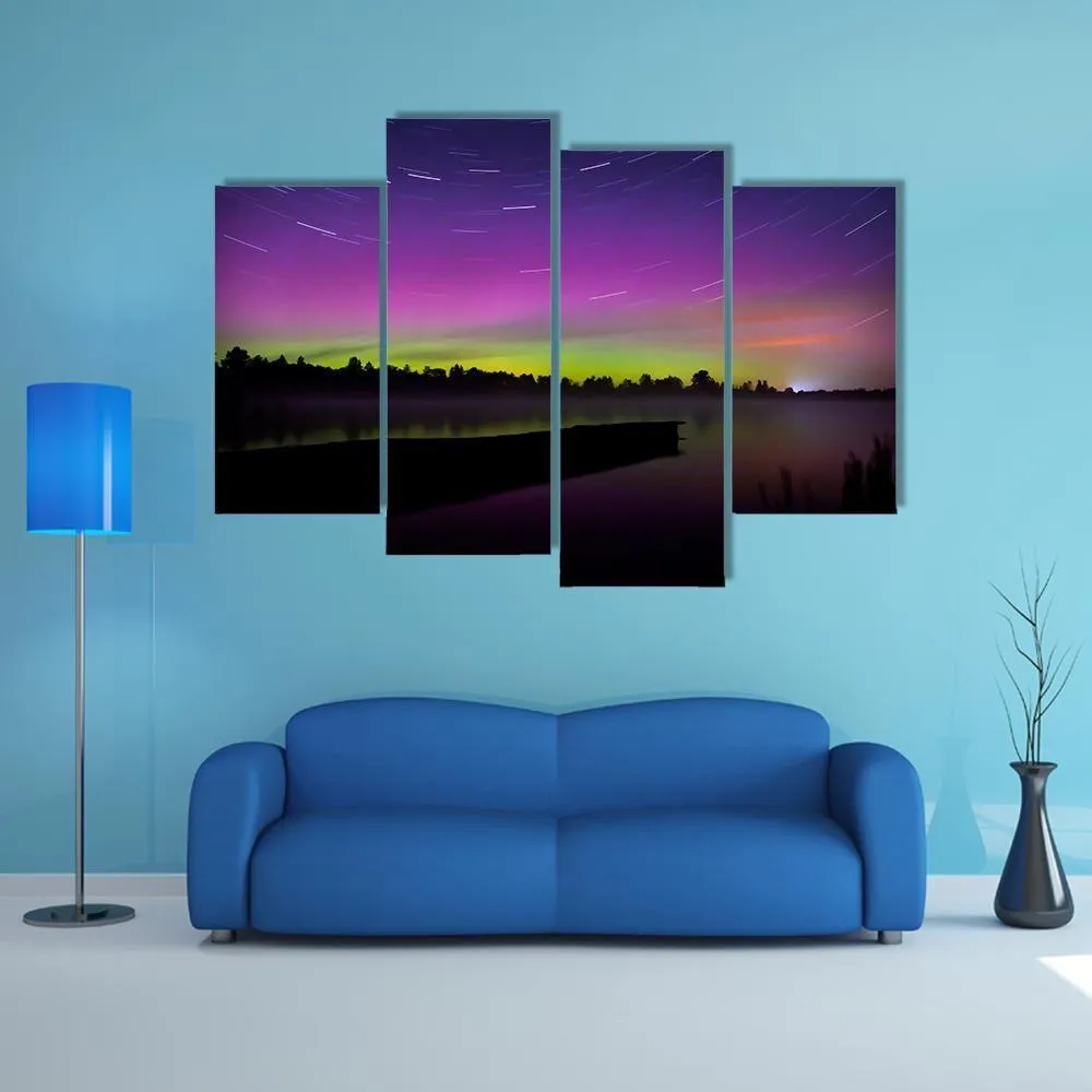 Aurora Borealis Seen From Polish Canvas Wall Art