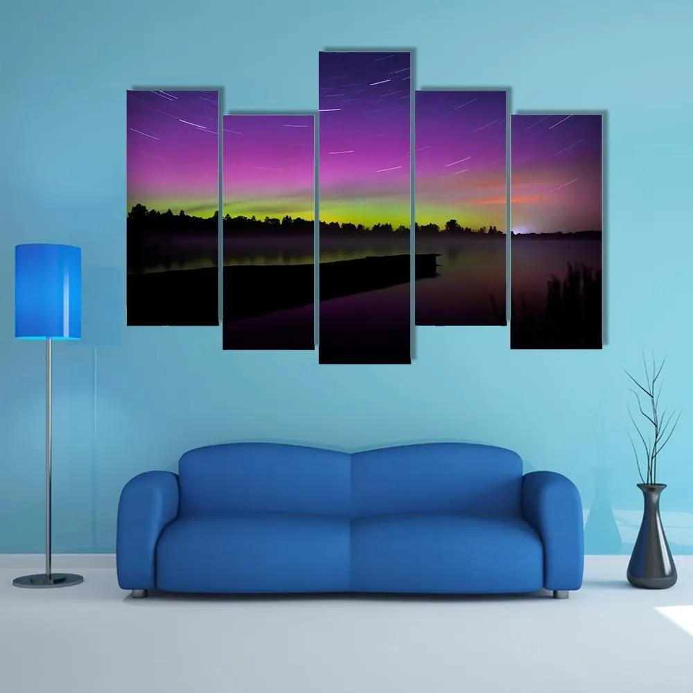 Aurora Borealis Seen From Polish Canvas Wall Art