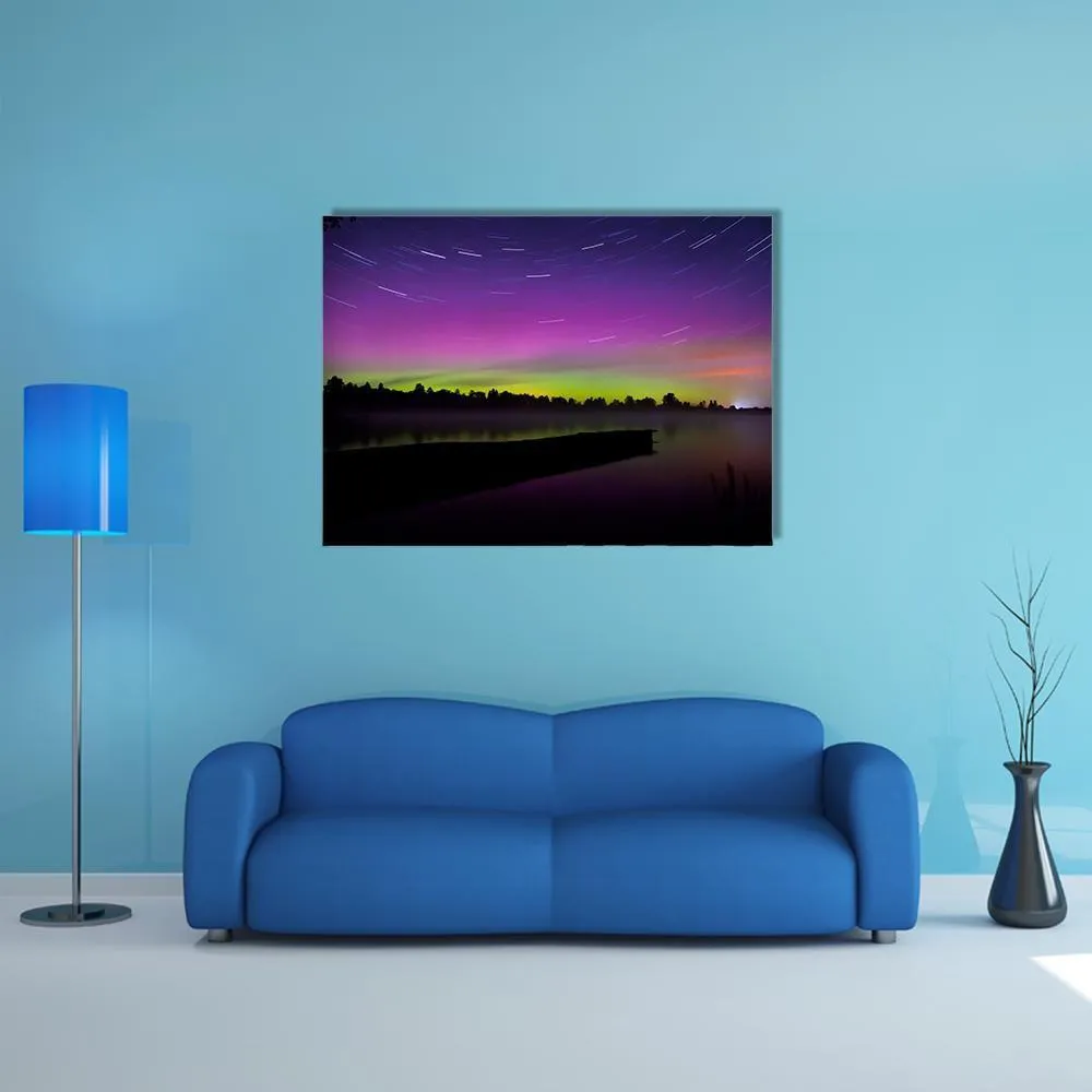 Aurora Borealis Seen From Polish Canvas Wall Art