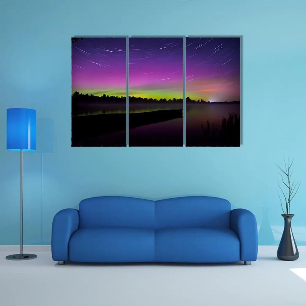 Aurora Borealis Seen From Polish Canvas Wall Art