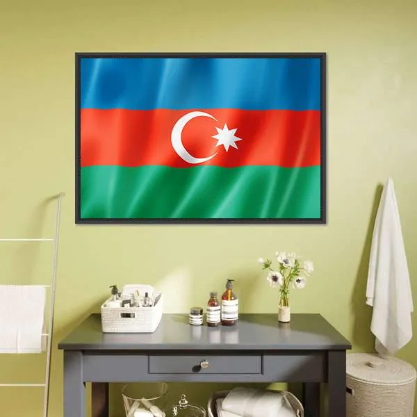 Azerbaijan Flag Canvas Wall Art