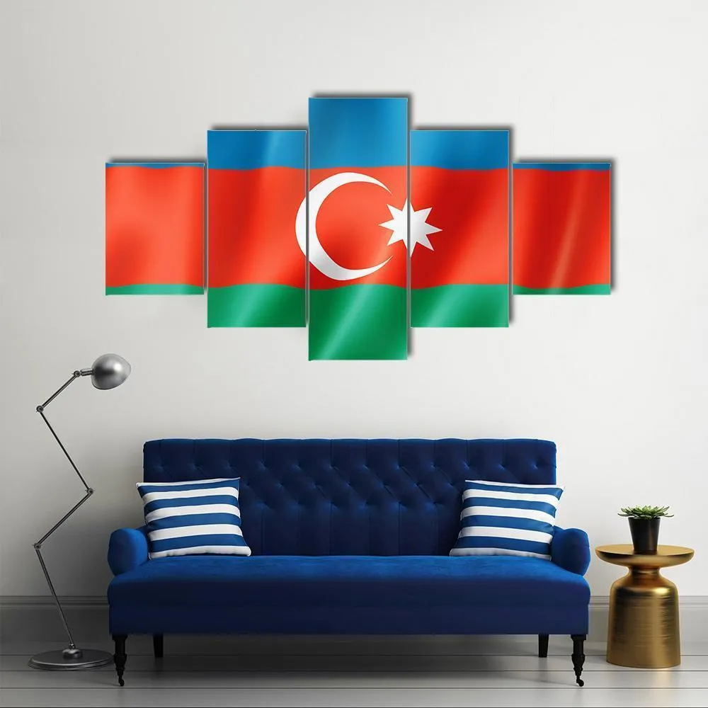 Azerbaijan Flag Canvas Wall Art