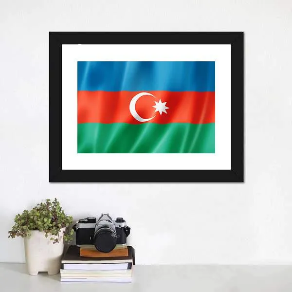 Azerbaijan Flag Canvas Wall Art