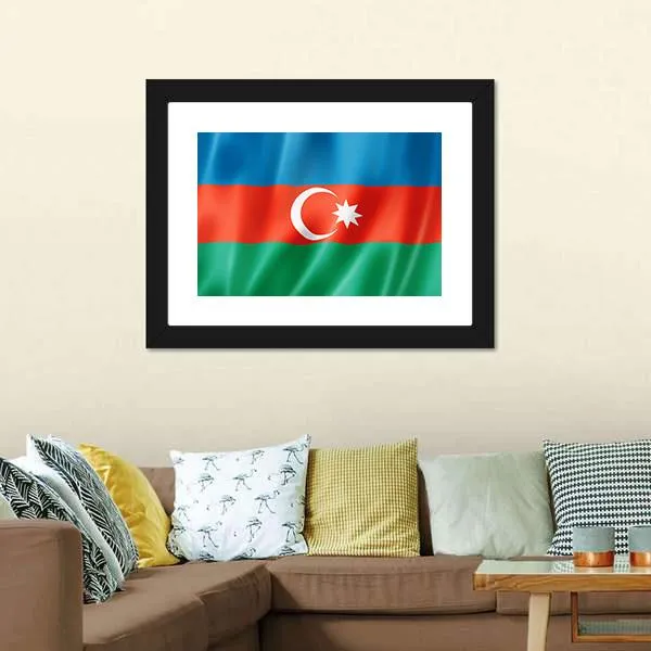 Azerbaijan Flag Canvas Wall Art