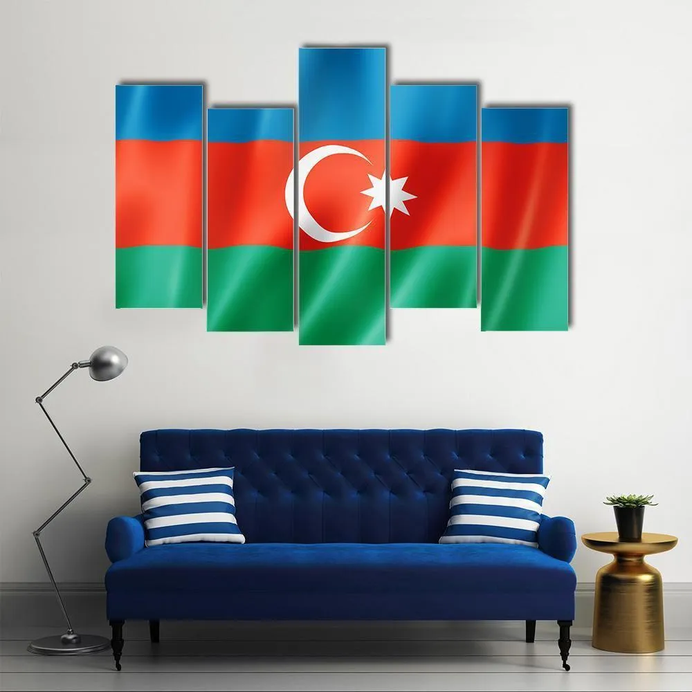 Azerbaijan Flag Canvas Wall Art