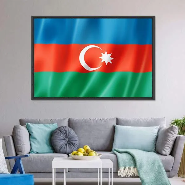 Azerbaijan Flag Canvas Wall Art