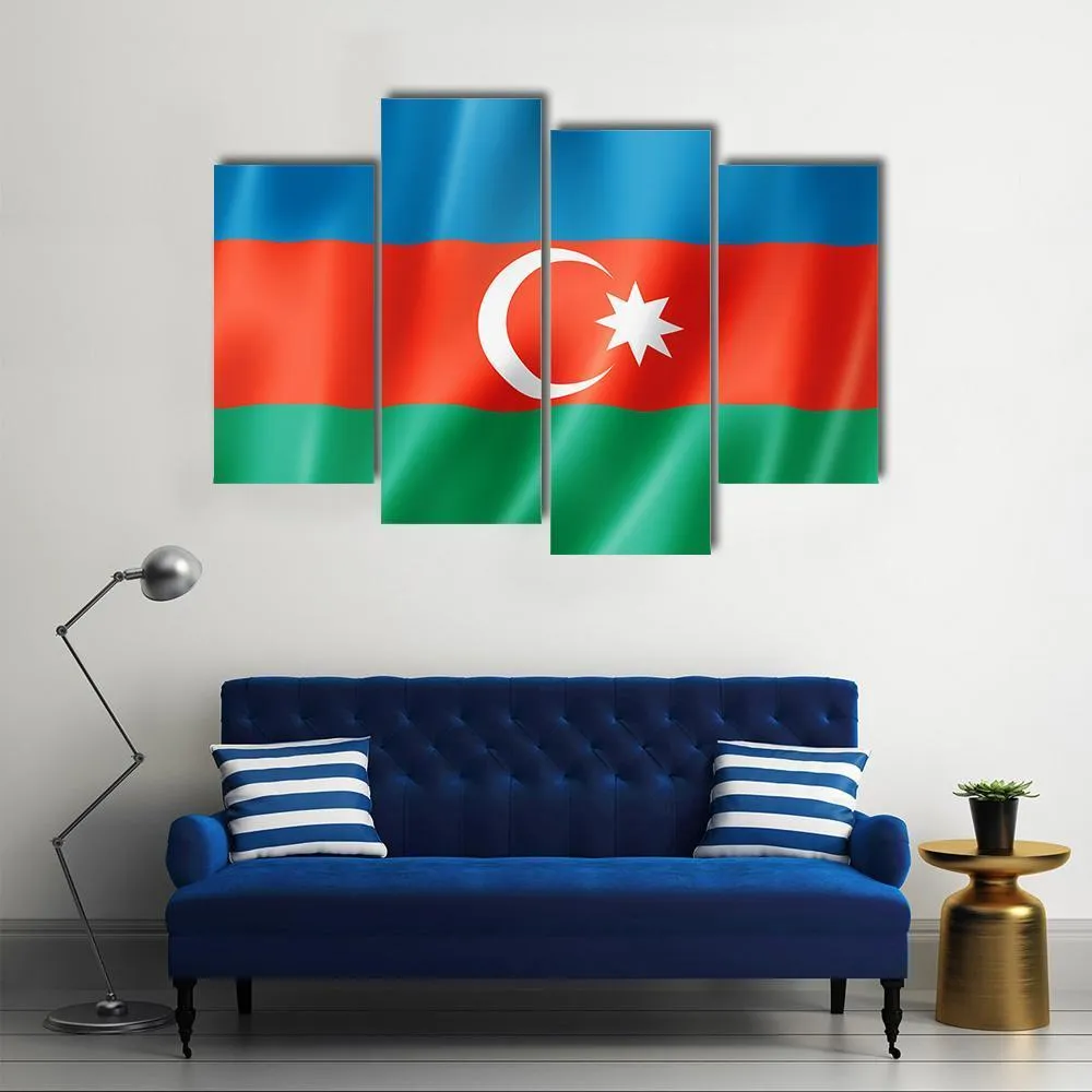 Azerbaijan Flag Canvas Wall Art