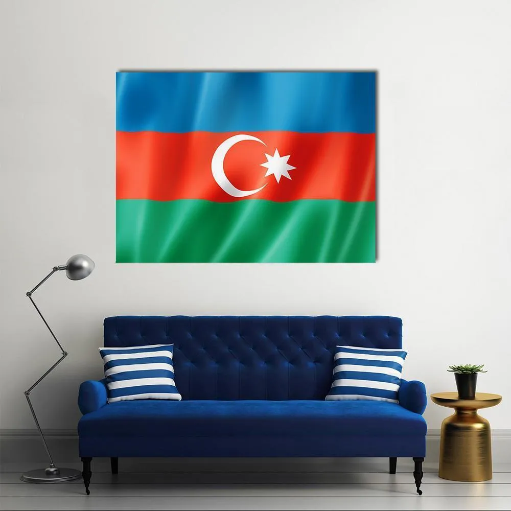 Azerbaijan Flag Canvas Wall Art