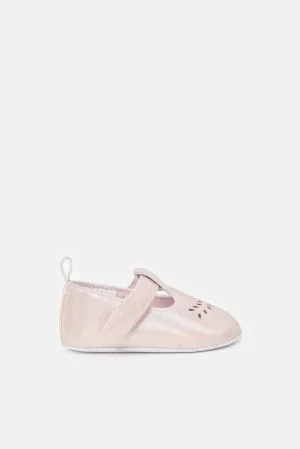 Baby Pink T-Bar Pram Shoes