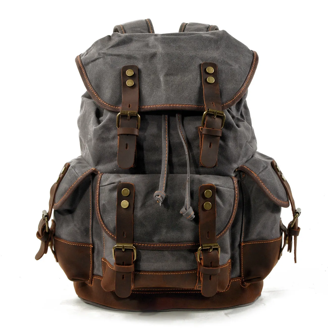 Backpacking Handmade Canvas Backpack Rucksacks Travel Backpack 