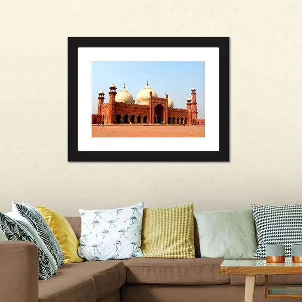 Badshahi Mosque In Daylight  Pakistan Canvas Wall Art