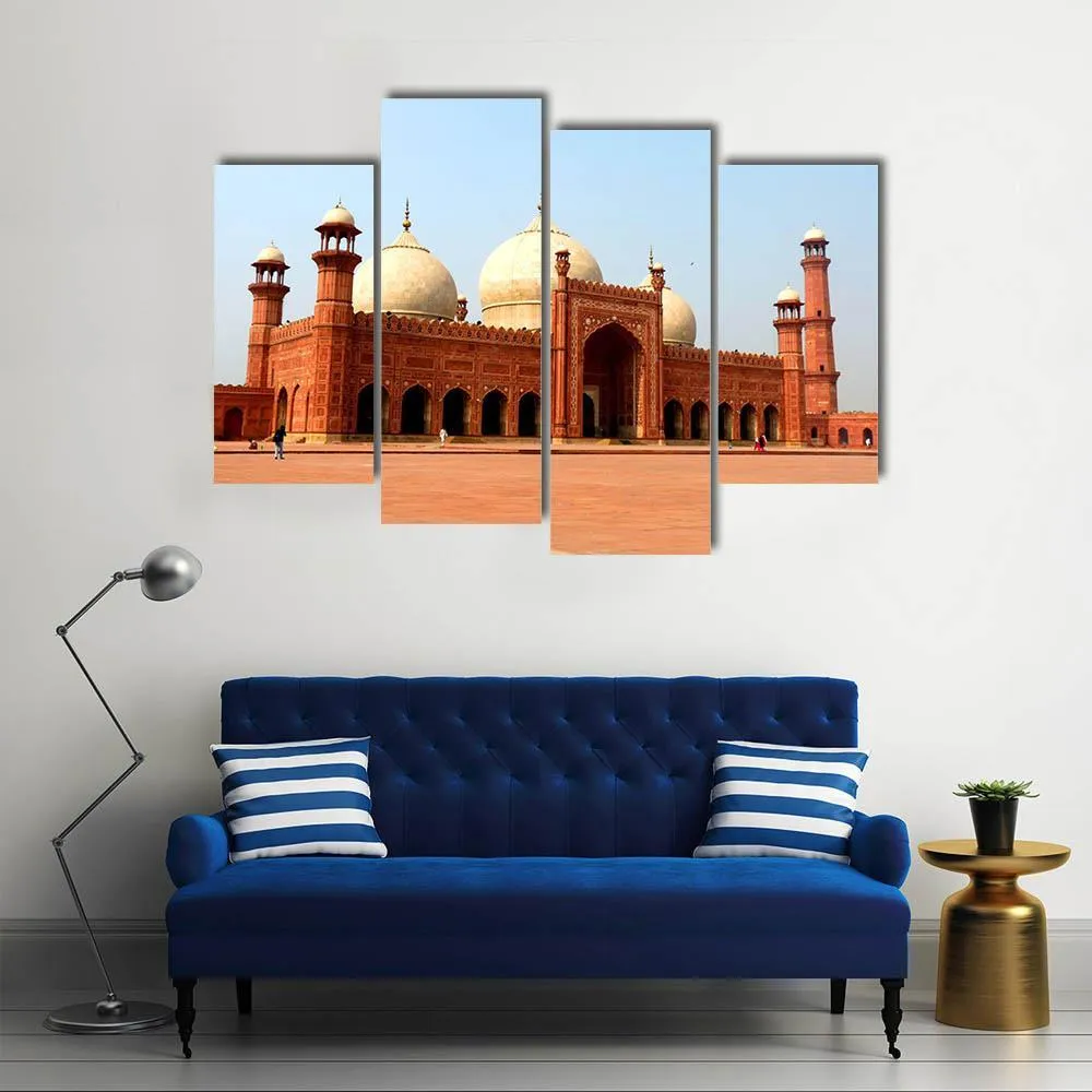 Badshahi Mosque In Daylight  Pakistan Canvas Wall Art