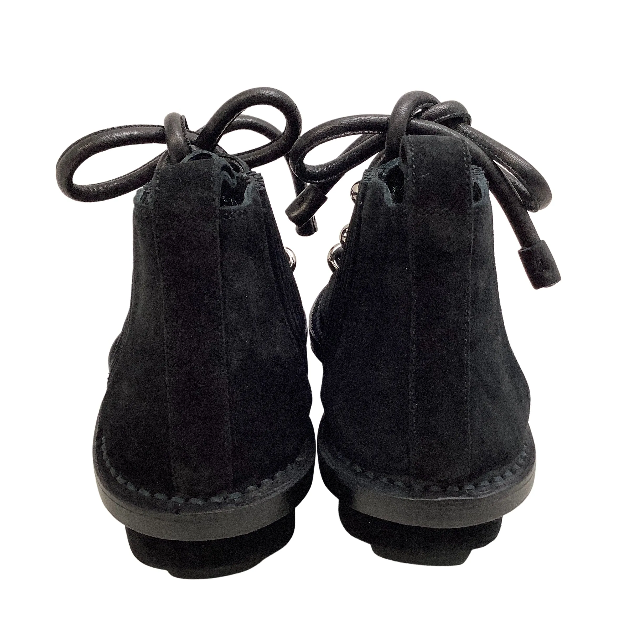 Balenciaga Black Suede Lace Up Moccasin Booties