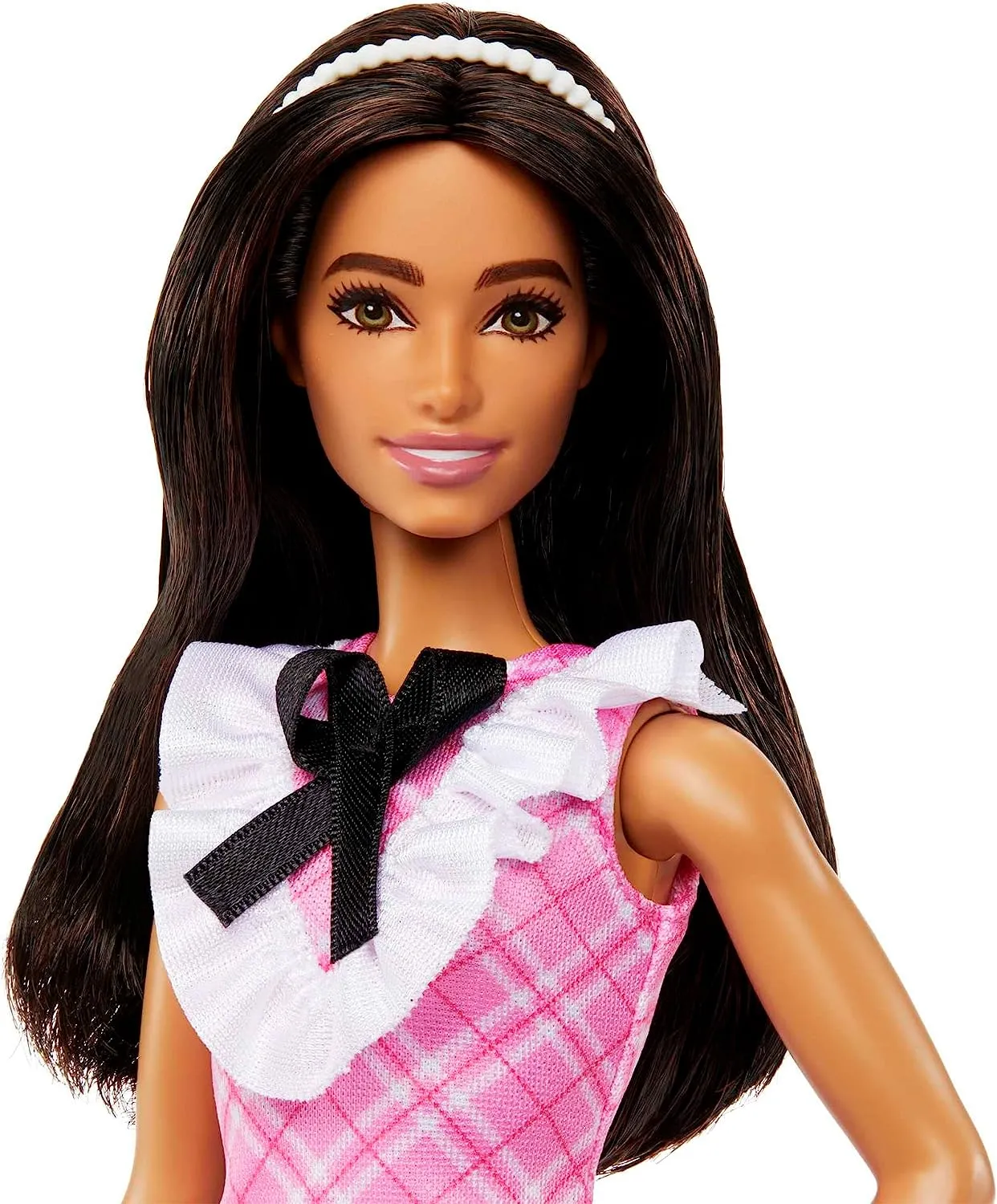 Barbie Fashionistas Doll With Black Hair And A Plaid Dress #209 for Kids Ages 3  (HJT06)