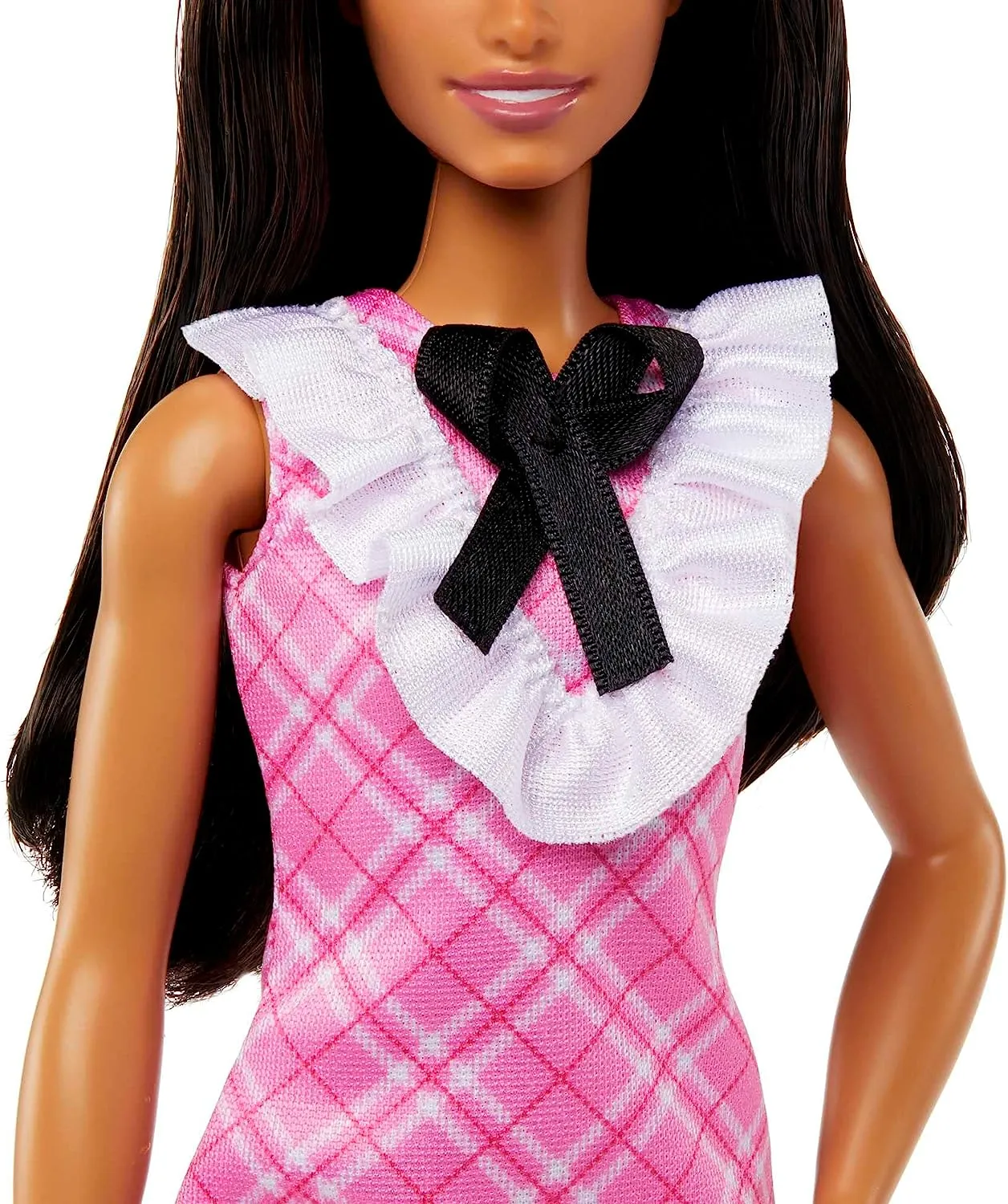 Barbie Fashionistas Doll With Black Hair And A Plaid Dress #209 for Kids Ages 3  (HJT06)