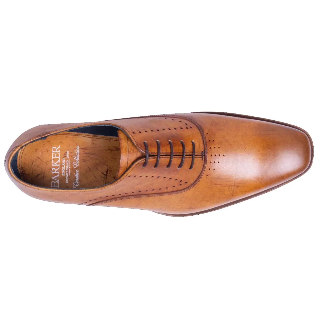 BARKER Witney Shoes - Mens - Cedar Calf Hatch Effect