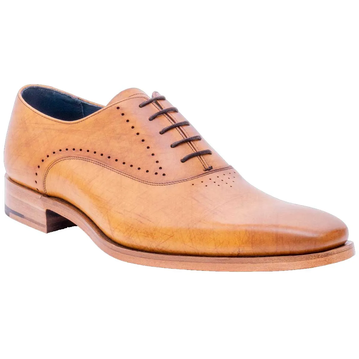 BARKER Witney Shoes - Mens - Cedar Calf Hatch Effect