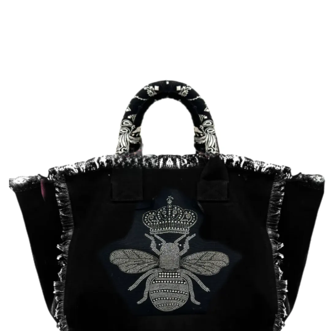 Bee Canvas Fringe Bag