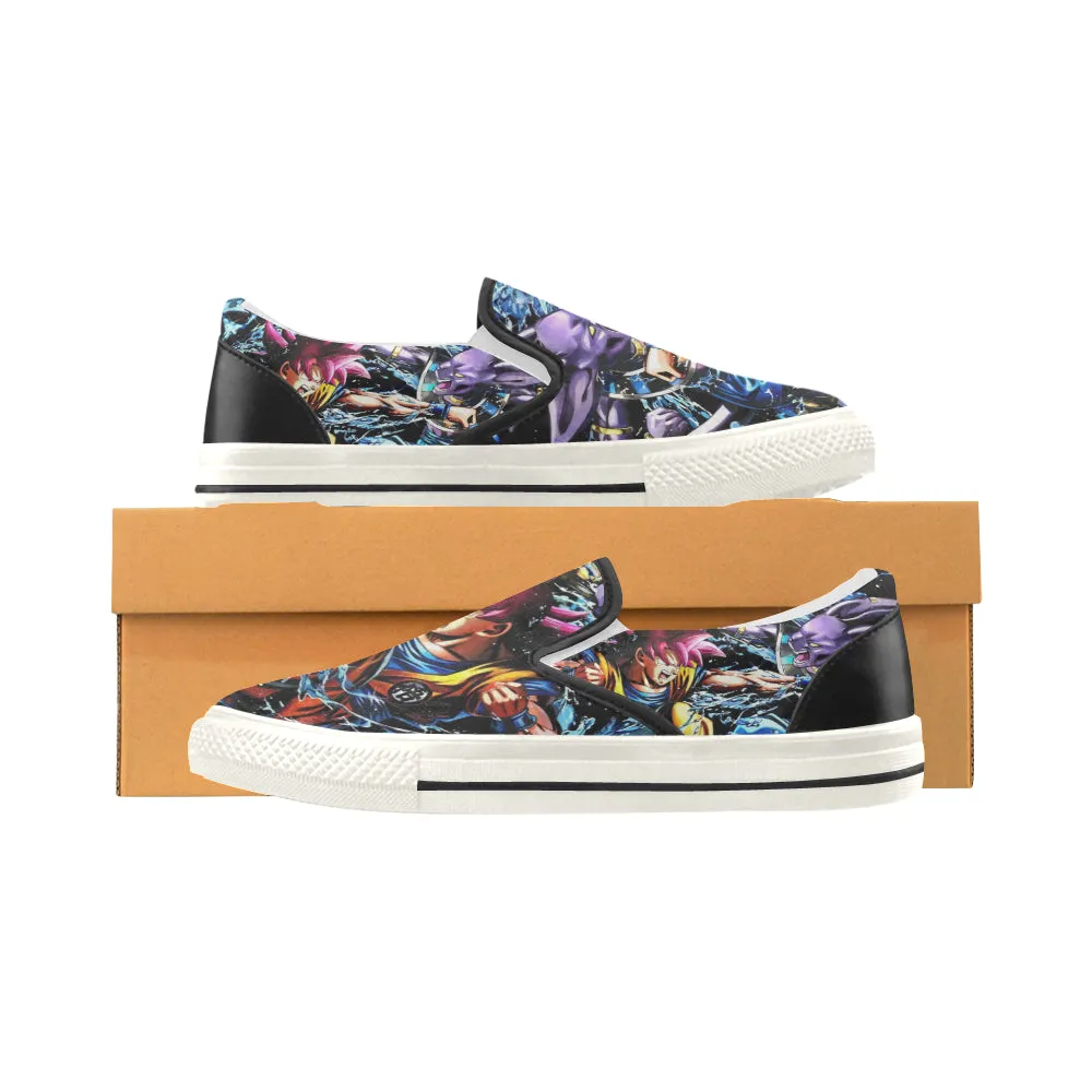 Beerus vs goku Men's Unusual Slip-on Canvas Shoes