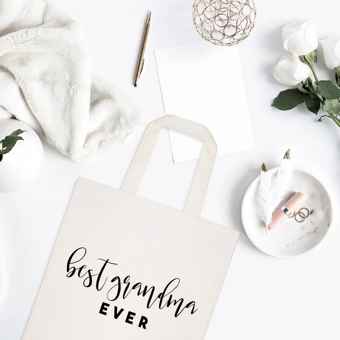 Best Grandma Ever Cotton Canvas Tote Bag by The Cotton & Canvas Co.