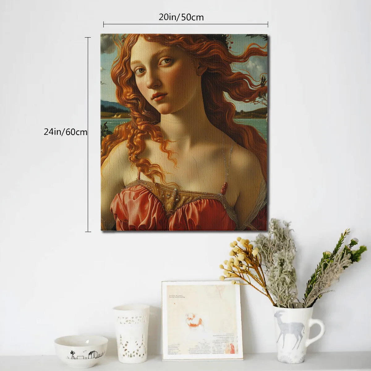 Birth of Venus Print on Canvas with Mounting Brackets 20x24in (vertical)