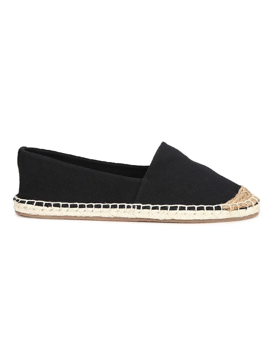 Black Canvas Slip On Shoes