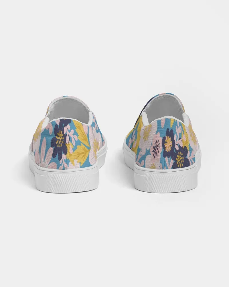 Blue Frisky Floral Women's Slip-On Canvas Shoe