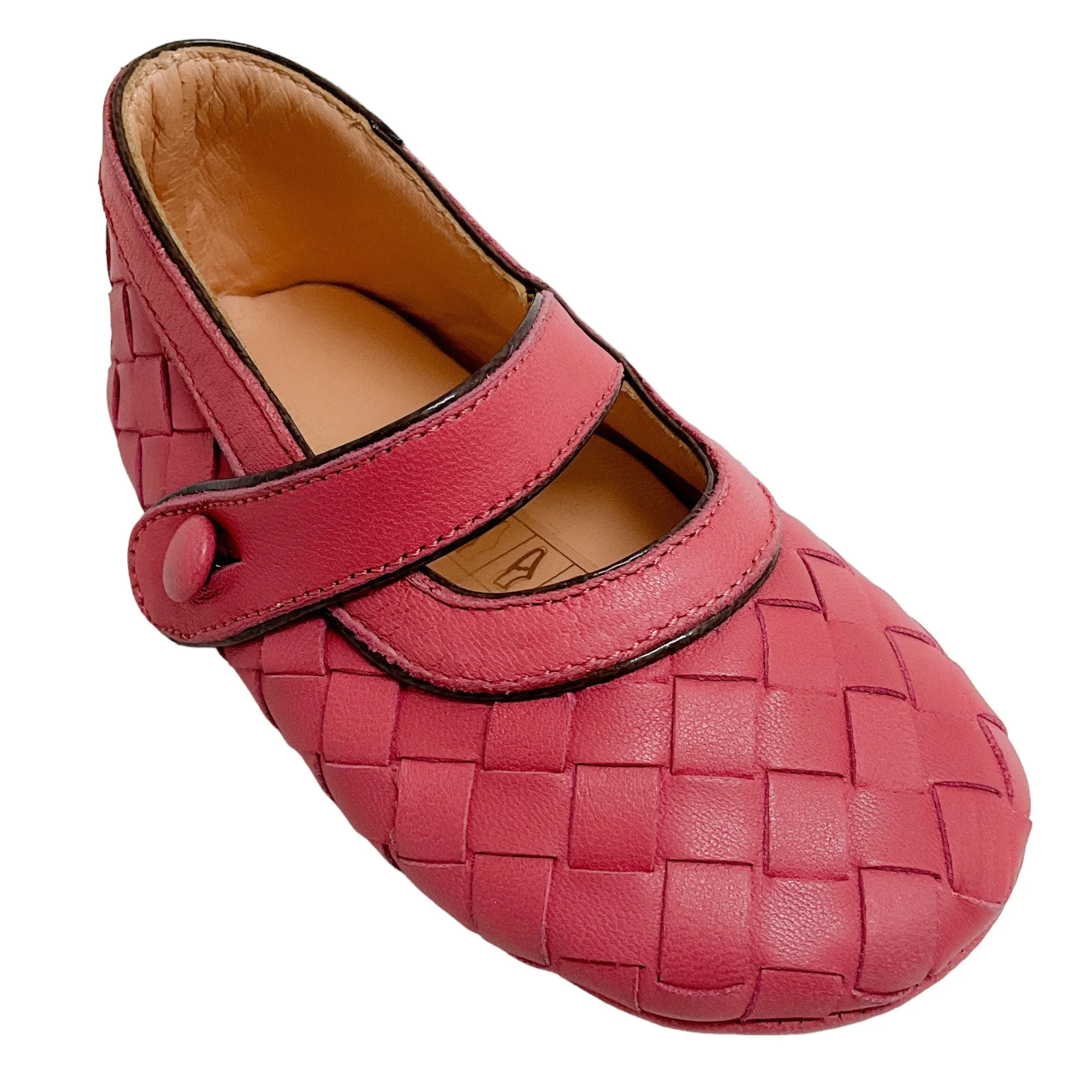 Bottega Veneta Pink Intrecciato Baby Shoes